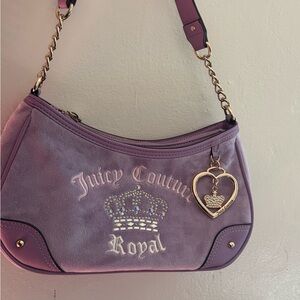 Juicy Couture Lavender Shoulder Bag with Heart Charm